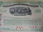 1900s Cleveland Cincinnati Chicago   St Louis Railway Company Stock Certificate