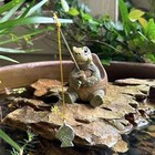 Cute Fishing Turtle Resin Statue Outdoor Garden Decor Animal Figurine Yard Art