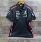 Mercedes Amg Petronas Shirt Mens Large Black Formula One F1 Team Racing Polo