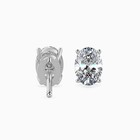 Diamond Stud Earrings 3 00 Ctw Lab Grown Vs1 Ef Oval Igi Cert  14k White Gold