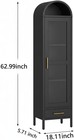 Metal Arched Storage Cabinet With Glass Door  drawer Modern Black Pantry Cabinet