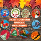 Collabell Christmas Ornament Craft Kit - 20pcs Natural Round Wood Small  Red 