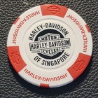 Hd Of Singapore   White red   Harley Davidson Poker Chip golf Ball Marker