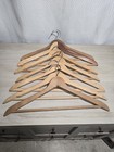 Lot Of 7 Antique Wood Clothes Hangers Coat Pants Rods Various Designs