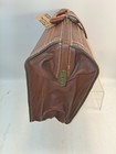 Vintage Military Doctors Bag Leather Tan Brown Case  Veterinary Medical Bag 