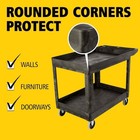 Rubbermaid Commercial Fg452089bla Flat Handle 2-shelf Utility Cart  500 Lbs 