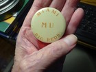 Antique Pinback Button ribbon  miami Mu Big Reds  Miami University Oxford Ohio