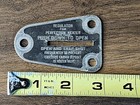 Vintage Antique Perfection Heater Part Regulator Warning Label Plaque Badge Tag