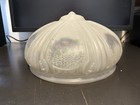 Antique Art Deco Chandelier Light Fixture Frosted Painted Glass Shade 10    Fitter