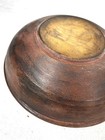 Antique Bowl Wooden Hand Turned Small Foot Round Oval 7 5x8 Original Early 1800 
