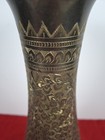 Vintage India Made Brass Vase Etched Floral Leaf Design
