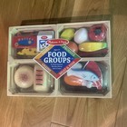 Melissa   Doug Food Groups Wooden Educational Toys 21pc 4 Crates Hand Painted