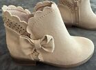 Jumping Beans Ankle Bootie Boots  Techno Rose Gold Shoes toddler Girl 9 Like New