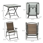 Outsunny 5 Pieces Wicker Patio Dining Set Foldable W  Umbrella Hole