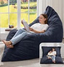 3 In 1 Bean Bag Chair Giant Bean Bag Chairs For Adults Large Charcoal Grey