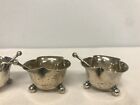 Horace Woodward Sterling Silver Open Salt Cellars W Spoons Antique   Set Of 4