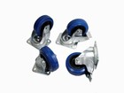  2 Each  Penn Elcom 4  Swivel Casters Blue Rubber Wheel 2  W brake   2  No Brake