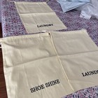 Four Seasons Hotel Laundry Shoes Bag Drawstring - 13    X 17     Lot Of 3 Cotton
