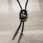 Grave Cross Bolo Tie  Silver-plated Western Cowboy Commemorate Necktie