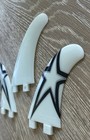 Fcs Dhd-2 Fiberglass Surfboard Fins Thruster Fins Set  White   Icon Star