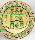 Vintage Hand Painted Romanian Hutzul Folk Art Plate Dish Bowl Terracotta 8   