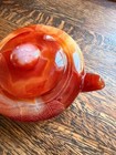 Vintage Chinese Hand Carved Carnelian Agate Teapot Natural Red Stone Figurine