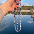6-12mm Natural Blue Spot Gemstone Tibet Buddhist 108 Prayer Beads Mala Necklace