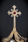 Antique Bronze Brass Crown With Cabochons   Christ Mary 19th C France   11 2   _