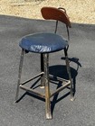 Vintage Retro Industrial Hallowell Metal Stool Chair Mcm Adjustable Height 