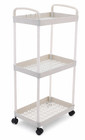 3-tier Small Rolling Storage Cart Multi Purpose Utility Organizer White Pvc