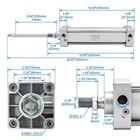 Baomain Pneumatic Air Cylinder Sc 63 X 250  Pt 3 8 Port  2-1 2  Bore  Silver