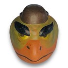Japanese Clay Bell Dorei Vtg Karura Karasu Tengu Yokai Pottery Lucky Charm Jp K6