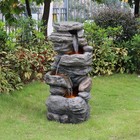 Teamson Home Indooroutdoor 4-tier Stone-look Waterfall Fountain With Led Lights