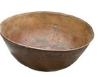 Antique Ornate Middle Eastern Tinned Copper Hammered Etched Footed Bowl 7 1 2     