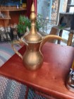 Vintage Arabic Middle Eastern Dallah Brass Coffee Pot Turkish    1566