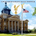 Golden Flagpole With Eagle Finial  11 Inches   Golden Spherical Finial  3 Inches