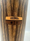 Vtg Thermos Vacuum Bottle Hot Cold Faux Wood Grain 1970 s King-seeley Qt Sz