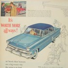 Vintage 1950s Ford Advertisement Print Sedan Illustration Car Family Life