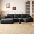 107  L Shaped Corduroy Cloud Couches With Chaise Comfy Sectional Boneless Sofas