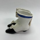 Vintage Or Antique Victorian Boots Porcelain Match Safe Holder Striker