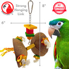 Bonka Bird Toys 2772 Coconut Double Spinner Natural Chew Preen Parrot Cage Toy