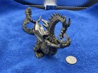 Rawcliffe Fine Pewter Dragon Holding Large Crystal Sphere Vintage 1984