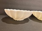 Vintage Mid Century Hazel Atlas Swirl White Milk Glass Bowls 9    Set Of 2