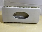 Vtg Ceramic Word Art Napkin Holder Retro Groovy Green   White 7 5   