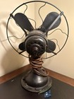 Antique Westinghouse Brass Blades Type Aou 3 Speed Oscillating Fan - Works