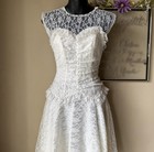 White Lace Vintage 1980s Wedding Dress