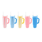 2 Pack Sipper Tumbler W Handle Bpa Free Plastic Cup Straw Travel Mug 12 25in