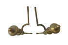 Pair Of Used Cast Iron Brass Rustic Fireplace Andirons Holders