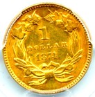 1874 Gold Dollar  Pcgs Cleaned-unc Detail    