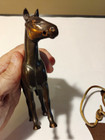 Vintage Cast Metal Bronze Horses Saddle Figurine   2 Ornaments